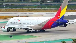The RACE to SEOUL | Korean and Asiana A380's Depart Los Angeles | [KLAX/LAX]