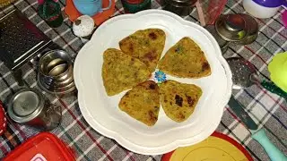 Miniature Real Methi ka paratha #Food #cooking minikitchen   Anji mini kitchen