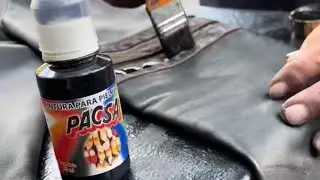 Pintamos una chamarra de piel con PACSA