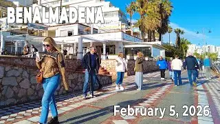 Benalmadena February 5, 2026 Promenade Walk Malaga Costa del Sol Spain [4K]