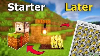 Minecraft EVOLUTION of Automatic Wheat Farms in Survival NEW UPDATE [1.20]