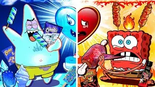 Hot vs Cold Heart💙❤ Mukbang Animation! Red Food VS Blue Food Challenge | Slime cat