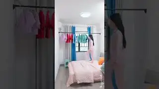 Adjustable drilling free clothes drying rod