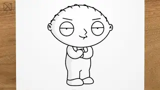 How to draw Stewie Griffin (Family Guy) step by step, EASY