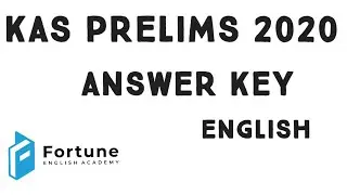 KAS PRELIMS 2020 | ENGLISH ANSWER KEY | Code B