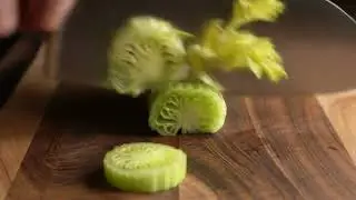 Crunch into the calming sound of AI chopping celery! 🌿🔪 Let the crisp slices soothe your senses.