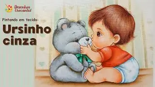 🎨🖌 Menino com ursinho #pinturaemtecido (Desenhos Crocantes)