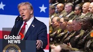 &ldquo;They spit, we hit,&rdquo; Trump says about protesters during speech to top US military officials | FULL