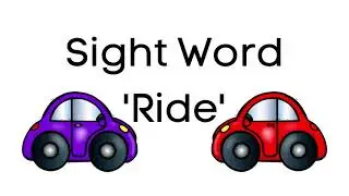 Sight Word 'Ride', Colorful Cars, Reading, Vocabulary, Virtual School Online Learning, Learn to Read