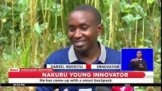 A Nakuru young man innovates a smart bag pack