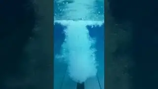 Pool jump underwater POV