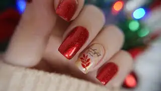Маникюр красным лаком Nabyo Вирус ярости (обычный лак)