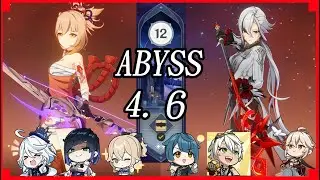 【原神】C1R1 宵宮 (宵夜琴芙) & C0R1 阿蕾奇諾  (蒸發擴散隊)  『4.6 Spiral Abyss 9 Stars』 |  4.6 深境螺旋  | Genshin Impact