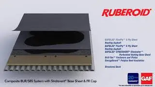 Ruberoid Composite BUR/SBS System with Stratavent Base Sheet & FR Cap | GAF Illustration