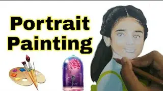 #PORTRAITPAINTING FOR BEGINNERS/WATERCOLOR & PENCILCOLOUR #GIRLPORTRAITPAINTING/ #ALLUARHA PORTRAIT