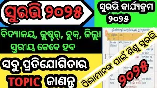 Suravi programme 2025//suravi 2025 details//suravi programme 2025 topics//ସୁରଭି କାର୍ଯ୍ୟକ୍ରମ ୨୦୨୫//