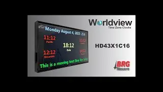 HD43X1C16 Worldview Time Zone Clock by BRG Precision Products