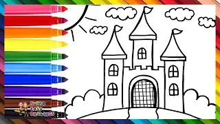 Draw And Color A Castle ☁️🏰🌈 Drawings For Kids