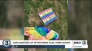 Monroe caf&eacute; hoisted up after pride flag torn down