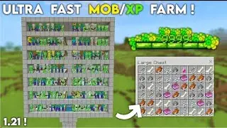Minecraft EASIEST & FASTEST MOB XP FARM!!🤯 (No Spawner Needed) In Minecraft Bedrock 1.21
