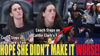 Caitlin Clark &rsquo;s Painful Reaction After Coach Accidentally Steps on Her Injured Leg 😱 Sky vs Fever