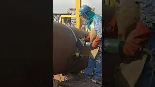 Indian grinder hard working in construction