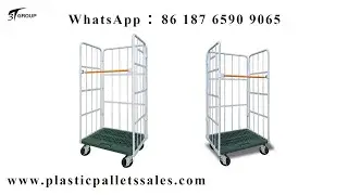 Three Sided Roll Pallet With Rod Infill And Plastic Base
