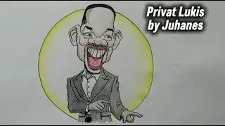 How to draw the caricature of Will Smith for the beginners 1362 (Privat Lukis)