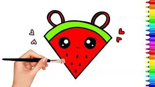 How To draw A Watermelon Slice Easy Drawing For Kids & Toddlers ║ Step By Step ║ Drawing