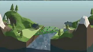 Poly Bridge - [ Level 1- 4 ]  - (Slanted Bridge) (Alpine Meadows)