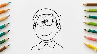 How to draw anime boy Nobita || Easy boy drawing for beginners step by step || Doraemon