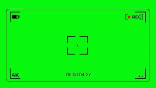 4k Video camera recording viewfinder green screen | No copyright