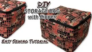 Easy Storage Box Bag | DIY Zipper Bag | easy Sewing Tutorial /fabric storage bag@Threadvastra