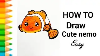 Cute Nemo Drawing 🐠 | Easy Clownfish Sketch