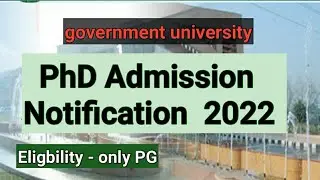 latest notice for PhD Admission 2022//CDLU//phd admission Notification 2021-22//