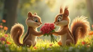 The Jungle Love ❤️ Rose Day 🌹Chipper 🐿️ & Nutty 🐿️#trending #video #viral video l