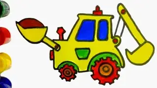 🖍️🎨 Let's Learn How To Draw And Paint An Excavator| Coloring, Drawing, Painting Tips For Kids✨