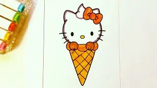 ASMR Coloring Cute Hello Kitty, Relaxing Marker Sounds