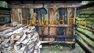 Woodshed Rustic Circa 1930s Firewood Day Log Construction Vintage Sheds