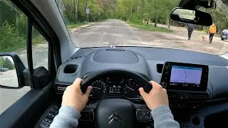 Citroen Berlingo Shine city test drive. POV driving. Citroen Berlingo Shine driver visibility