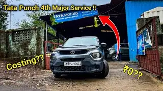 Tata Punch Ki 4th Major Service For Free || 30 Ka Mileage ||