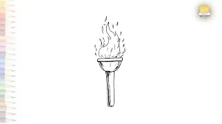 Torch flame drawing | Outline sketches | How to draw Torch flame step by step | #artjanag