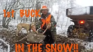 1ST WHITETAIL BUCK IN THE SNOW ❄️❄️❄️ at Hollis Farms!