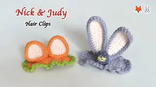 Easy Crochet Nick & Judy Hair Clips 🦊🐰 | Cute Crochet Hair Accessories
