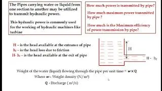 Power Transmission by Pipes