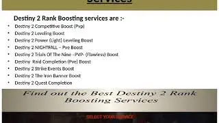 Get Destiny 2 boosting services