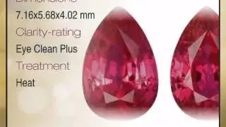 Rich, Gorgeous Pair of Natural Red Ruby Gemstones Best Price, Pear Shape, 2.81 carats - africagems.c