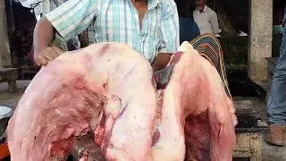 Beef cutting shop | Fast meat cutting butcher, Best selling, Village meat market