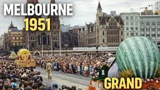 Melbourne 1951 Pageant in Colour 🇦🇺 Rare Street Scenes & Parade Floats