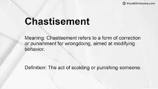 Chastisement Meaning
